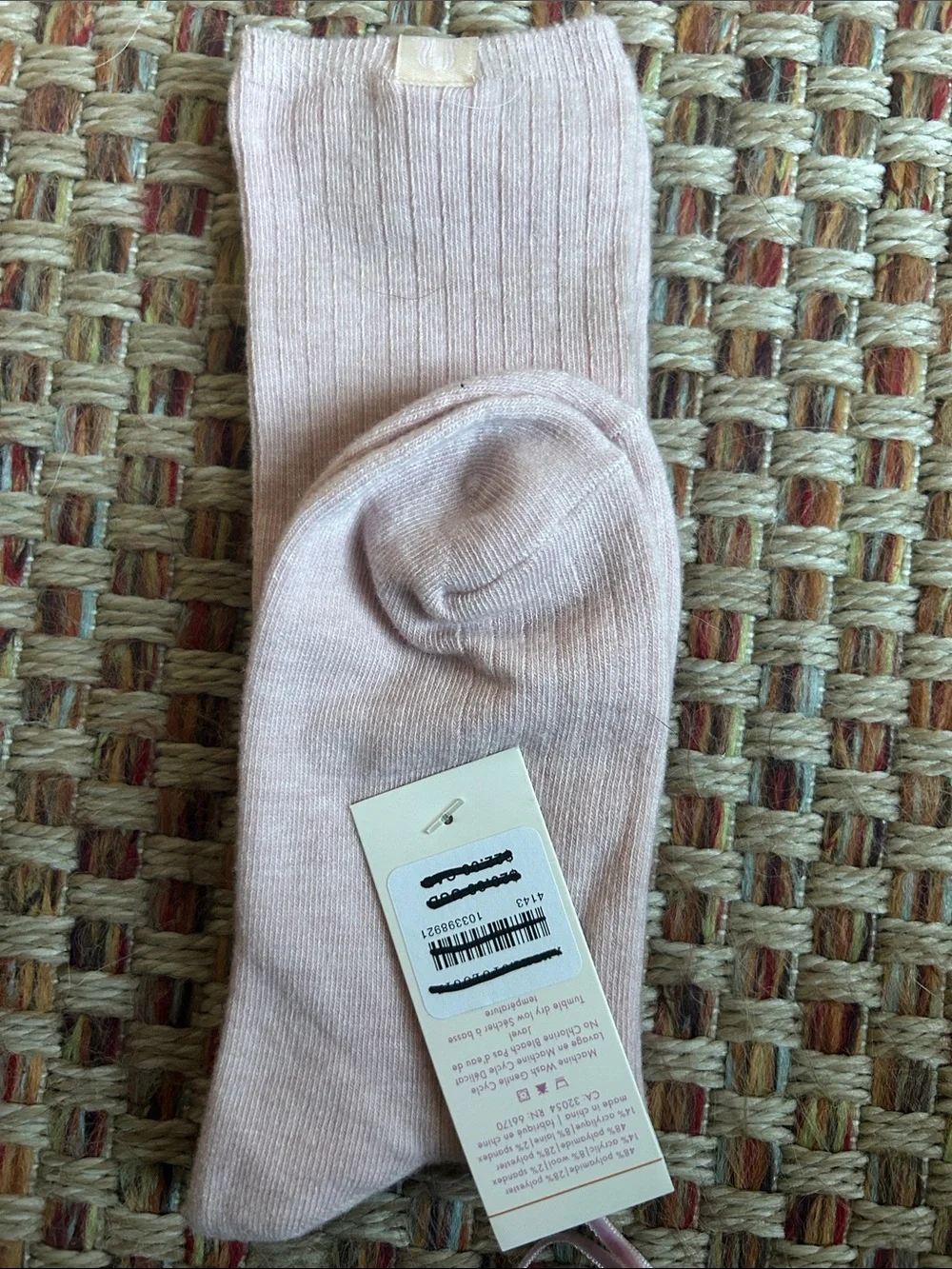 Light Pink Ribbed Knee-High Socks by